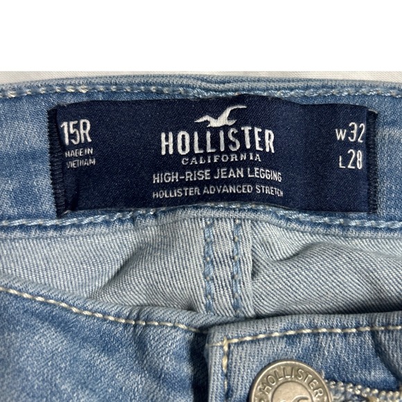 Hollister High Rise Jean Legging‎ Womens Size 15R Light Wash Stretch Denim - Picture 5 of 7